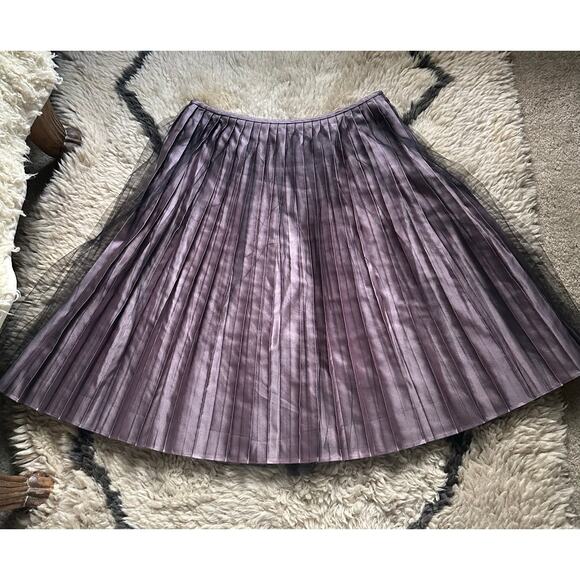 St. John evening Collection Pleated Metallic Skirt pink black tutu knee sz 8 - Picture 5 of 16